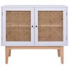 vidaXL Sideboard Wei&szlig; 88,5x40x80 cm MDF und Rattan