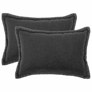 vidaXL Kissenbezug 2 stk. HOUTEN Dunkelgrau 30 x 50 cm Boucl&eacute;