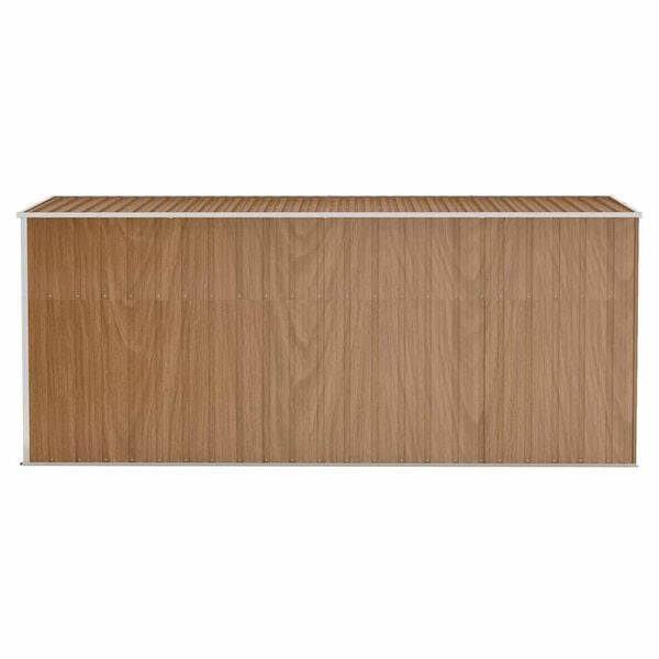 vidaXL Wandmontiertes Gartenhaus Braun 118 x 382 x 178 cm Verzinkter Stahl
