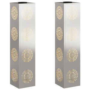 vidaXL Solar LED Weg Licht 2 stk. Warmes Wei&szlig; 18 x 18 x 80 cm