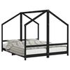 vidaXL Kinderbett Schwarz 2x(80x200) cm Massivholz Kiefer