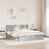 vidaXL Bettrahmen mit Kopfteil Beton 180 x 200 cm Massives Kiefernholz