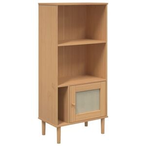 vidaXL B&uuml;cherschrank SENJA Rattan-Look Braun 60x35x130 cm Kiefernholz