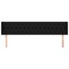 vidaXL Kopfteil mit Ohren Schwarz 183x16x78/88 cm Stoff