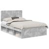 vidaXL Bettrahmen Beton Grau 135 x 190 cm Massives Kiefernholz