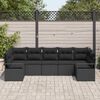 vidaXL Sofa Set mit Kissen 7 pcs Schwarz Poly Rattan