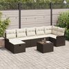 vidaXL Garten-Sofa-Set mit Kissen mit Speicher 8 pcs Braun Poly Rattan