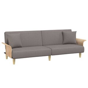 vidaXL Schlafsofa mit Armlehnen Taupe Stoff