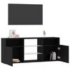 vidaXL TV-Schrank mit LED-Leuchten Schwarz Eichen-Optik 120x30x50 cm