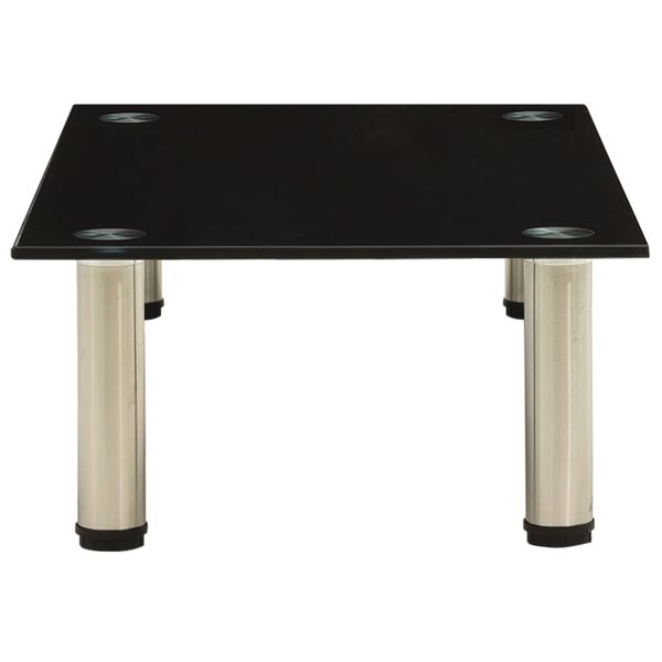 vidaXL TV-Tisch 60x35x17 cm Schwarz Hartglas