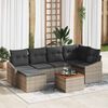 vidaXL Gartensofa-set mit Speicher 7 pcs Grau Poly-Rattan