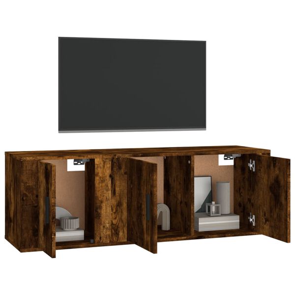 vidaXL 2-tlg. TV-Schrank-Set Räuchereiche Holzwerkstoff