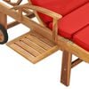 vidaXL Sonnenliege mit Auflage Massivholz Teak Rot