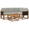 vidaXL Outdoor-Sofagarnitur 5 Stk. Nat&uuml;rlich und Hellgrau Polyester