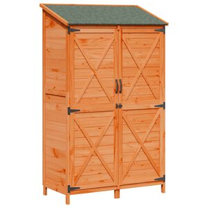 vidaXL Gartenschuppen Braun 106 x 56 x 176,5 cm Massivholz aus Fichte