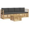 vidaXL Outdoor-Sofagarnitur 5 Stk. Wei&szlig; und Anthrazit Polyester