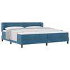 vidaXL Boxspringbett mit Kopfteil Dunkelblau 200 x 200 cm Samt