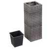 vidaXL Garten-Hochbeete 3-tlg. Poly Rattan Grau