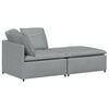 vidaXL Modulares Sofa mit Fu&szlig;hocker Kissen Stoff Hellgrau