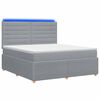 vidaXL LED Boxspringbett mit Matratze Hellgrau 160 x 200 cm Stoff