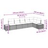 vidaXL Gartensofa-set mit Kissen mit Speicher 6 pcs Grau Polyrattan