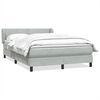 vidaXL Boxspringbett mit Matratze Hellgrau 140x210 cm Samt