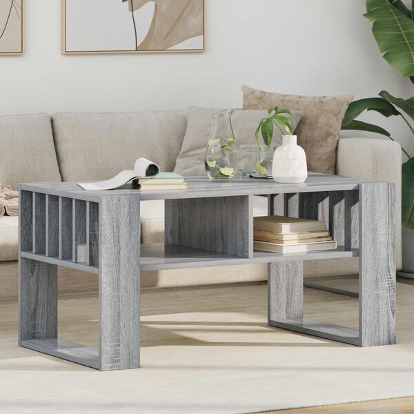 vidaXL Couchtisch Graues Sonoma 92 x 49,5 x 45 cm Holzwerkstoff