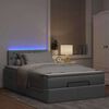 vidaXL Ottoman-Bett mit Matratze & LEDs Hellgrau 120x200 cm Stoff