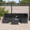 vidaXL Gartensofa-set mit Kissen 7 pcs Schwarz Poly-Rattan