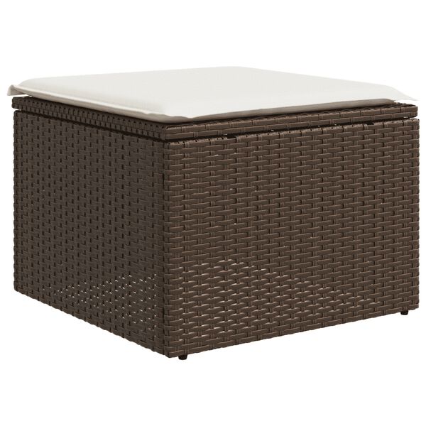 vidaXL 4-tlg. Garten-Sofagarnitur mit Kissen Braun Poly Rattan