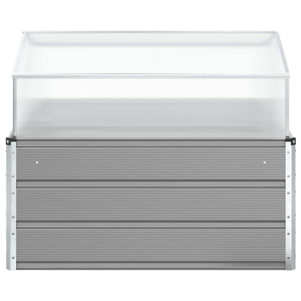 vidaXL Pflanzk&uuml;bel Hellgrau 100 x 100 x 77 cm Verzinkter Stahl