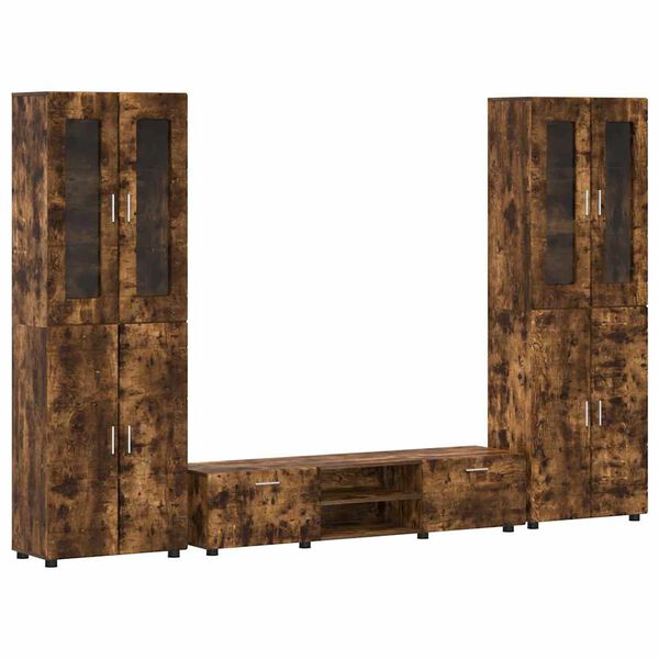 vidaXL TV-Schrankset mit Schubladen Ger&auml;ucherte Eiche Holzwerkstoff