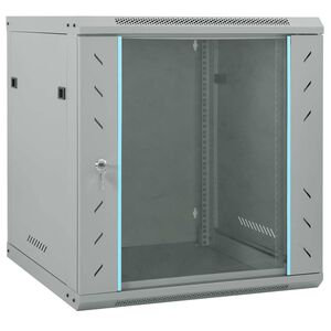 vidaXL Netzwerkschrank mit Speicher Grau 60 x 45 x 65 cm Stahl