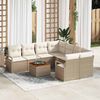 vidaXL Gartensofa-set mit Kissen 9 pcs Beige Poly-Rattan