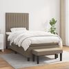 vidaXL Boxspringbett mit Matratze Taupe 100x200 cm Stoff