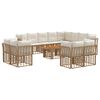 vidaXL Gartensofa-set 13 stk. Nat&uuml;rlich und Cremwei&szlig; Poly-Rattan