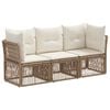 vidaXL Gartensofa-set 3 Stk. Beige Poly-Rattan