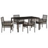 vidaXL Garten Essgruppe 5 pcs Braun Poly-Rattan