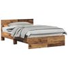 vidaXL Bettgestell mit Kopfteil mit Kopfteil Altholz 193 x 125 x 70 cm