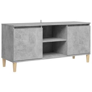 vidaXL TV-Schrank mit Massivholz-Beinen Betongrau 103,5x35x50 cm