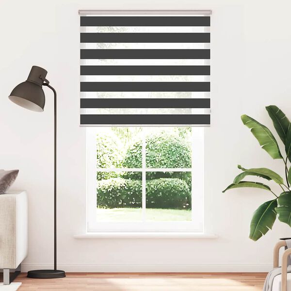 vidaXL Doppelrollo Schwarz 120x230 cm Stoffbreite 115,9 cm Polyester