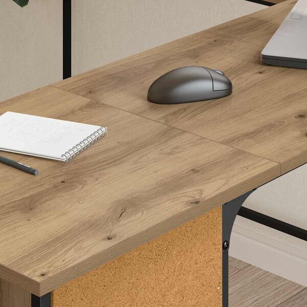 vidaXL Schreibtisch Artisan-Eiche 141 x 141 x 75 cm Holzwerkstoff