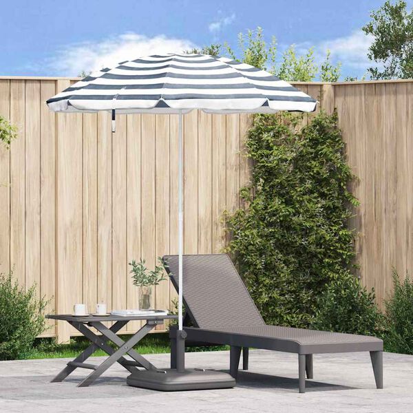 vidaXL Strandparasol Blau und Wei&szlig; 206 x 206 x 212 cm