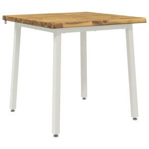 vidaXL 60 x 55 x 75 cm Massivholz Akazie Wei&szlig; Rechtwinklig