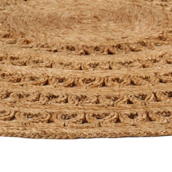 vidaXL Teppich Jute Handgeflochten 120 cm Rund