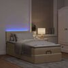 vidaXL Ottoman-Bett mit Matratze & LEDs Creme 90x190 cm Stoff