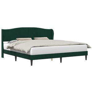 vidaXL Bettrahmen mit Kopfteil Dunkelgr&uuml;n 200 x 200 cm Samt