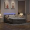 vidaXL Ottomanische Bett mit Matratze & LEDs Taupe 140x190 cm Stoff