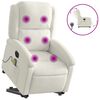 vidaXL Massagesessel mit Aufstehhilfe Elektrisch Creme Samt