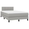 vidaXL Boxspringbett mit Matratze & LED Hellgrau 120x190 cm Stoff